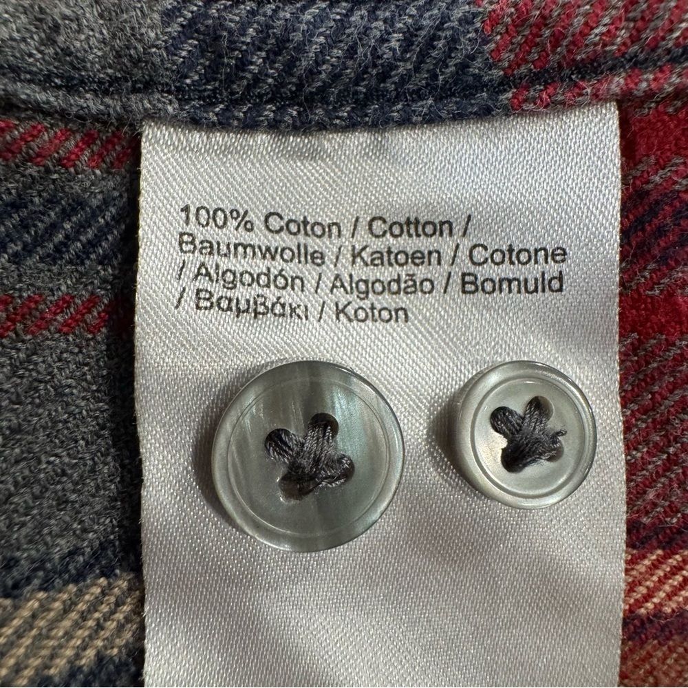 Lacoste‎ Men’s Plaid Flannel Button Down Casual Shirt Double Pocket sz 38 Small - Picture 6 of 7